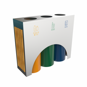 ELM SSTW - cosuri de gunoi pentru colectare selectiva deseuri inox lemn