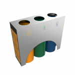 ELM SSTW - cosuri de gunoi pentru colectare selectiva deseuri inox lemn