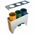 ELM SSTW - cosuri de gunoi pentru colectare selectiva deseuri inox lemn