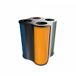 POLARIS PC - modern powder coated metal recycle bin island