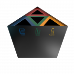 KUNKA PC - Cos de gunoi triunghiular din metal_1