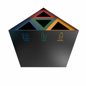 KUNKA PC - Cos de gunoi triunghiular din metal_1