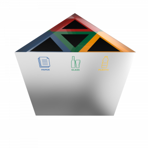 KUNKA SST - Cos de gunoi triunghiular din inox_