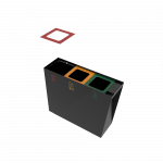 GEMINI PC coș colectare selectivă din metal cu scrumieră_12