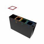 GEMINI PC coș colectare selectivă din metal cu scrumieră_13