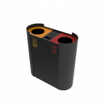 KOBUK PC coș elegant cu 2 compartimente din metal cu scrumieră _2