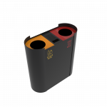 KOBUK PC coș elegant cu 2 compartimente din metal cu scrumieră _3