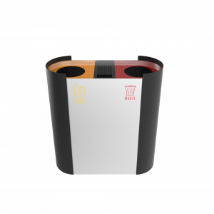 KOBUK SST coș elegant cu 2 compartimente din inox cu scrumieră_1