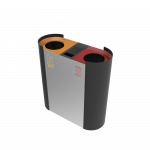 KOBUK SST coș elegant cu 2 compartimente din inox cu scrumieră_2