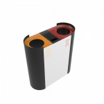 KOBUK SST coș elegant cu 2 compartimente din inox cu scrumieră_3