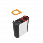 KOBUK SST coș elegant cu 2 compartimente din inox cu scrumieră_4