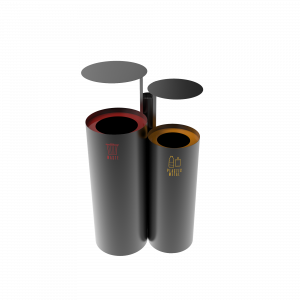 NAZAS PC coș de gunoi din metal cu scrumieră pentru exterior_2