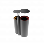 NAZAS PC coș de gunoi din metal cu scrumieră pentru exterior_4