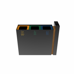 PARANA PC coș de reciclare exterior din metal și lemn cu scrumieră_10