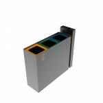 PARANA PC coș de reciclare exterior din metal și lemn cu scrumieră_12