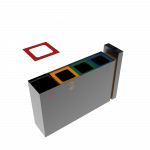 PARANA PC coș de reciclare exterior din metal și lemn cu scrumieră_13