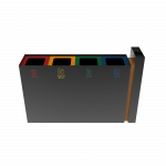 PARANA PC coș de reciclare exterior din metal și lemn cu scrumieră_14