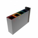 PARANA PC coș de reciclare exterior din metal și lemn cu scrumieră_16