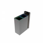 PARANA PC coș de reciclare exterior din metal și lemn cu scrumieră_7