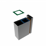 PARANA PC coș de reciclare exterior din metal și lemn cu scrumieră_8