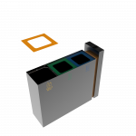 PARANA PC coș de reciclare exterior din metal și lemn cu scrumieră_9